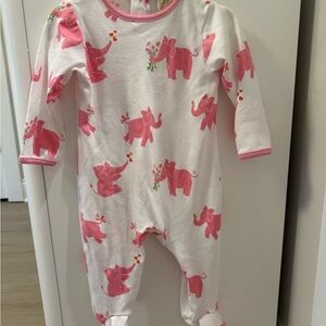 The Beaufort Bonnet Company Pink Elephant Footed One-Piece